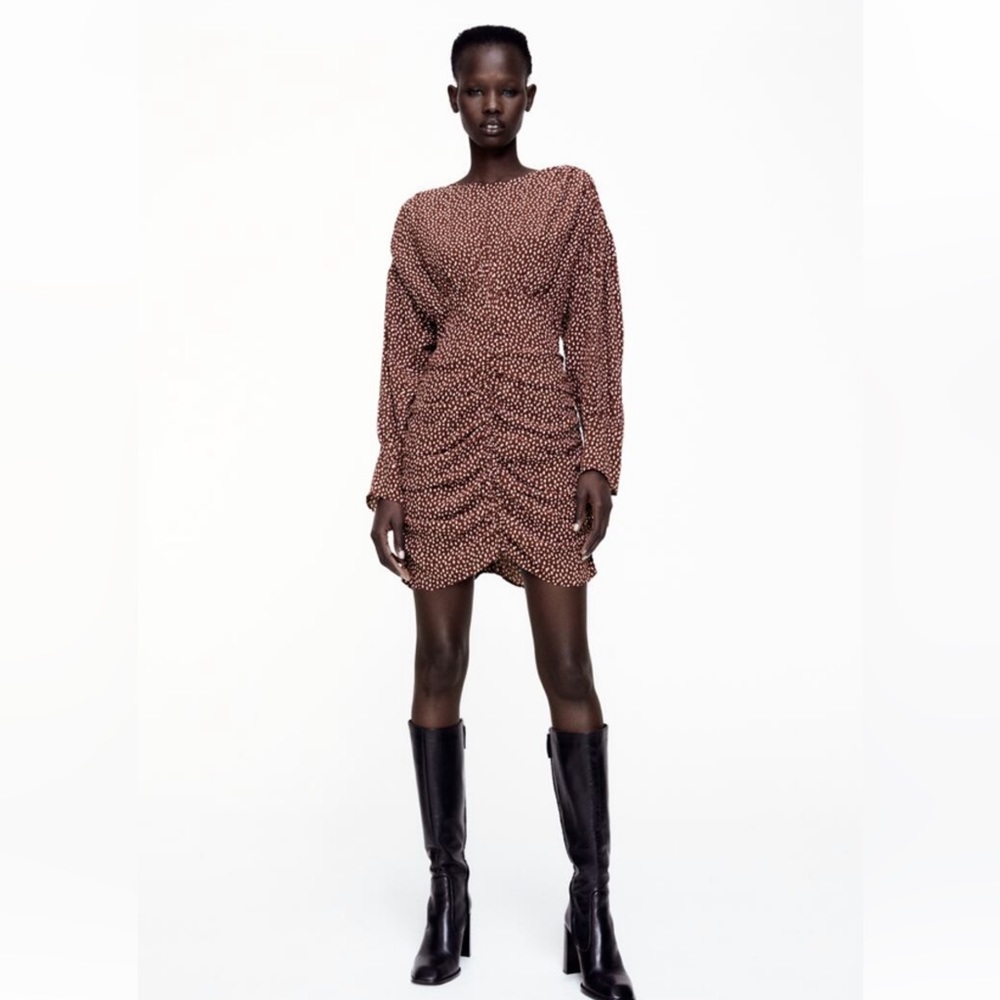 Zara draped print dress